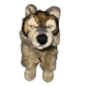 JAAG Timber Wolf Sitting Plush Stuffed Animal 2011 Yellowstone Souvenir New Tags